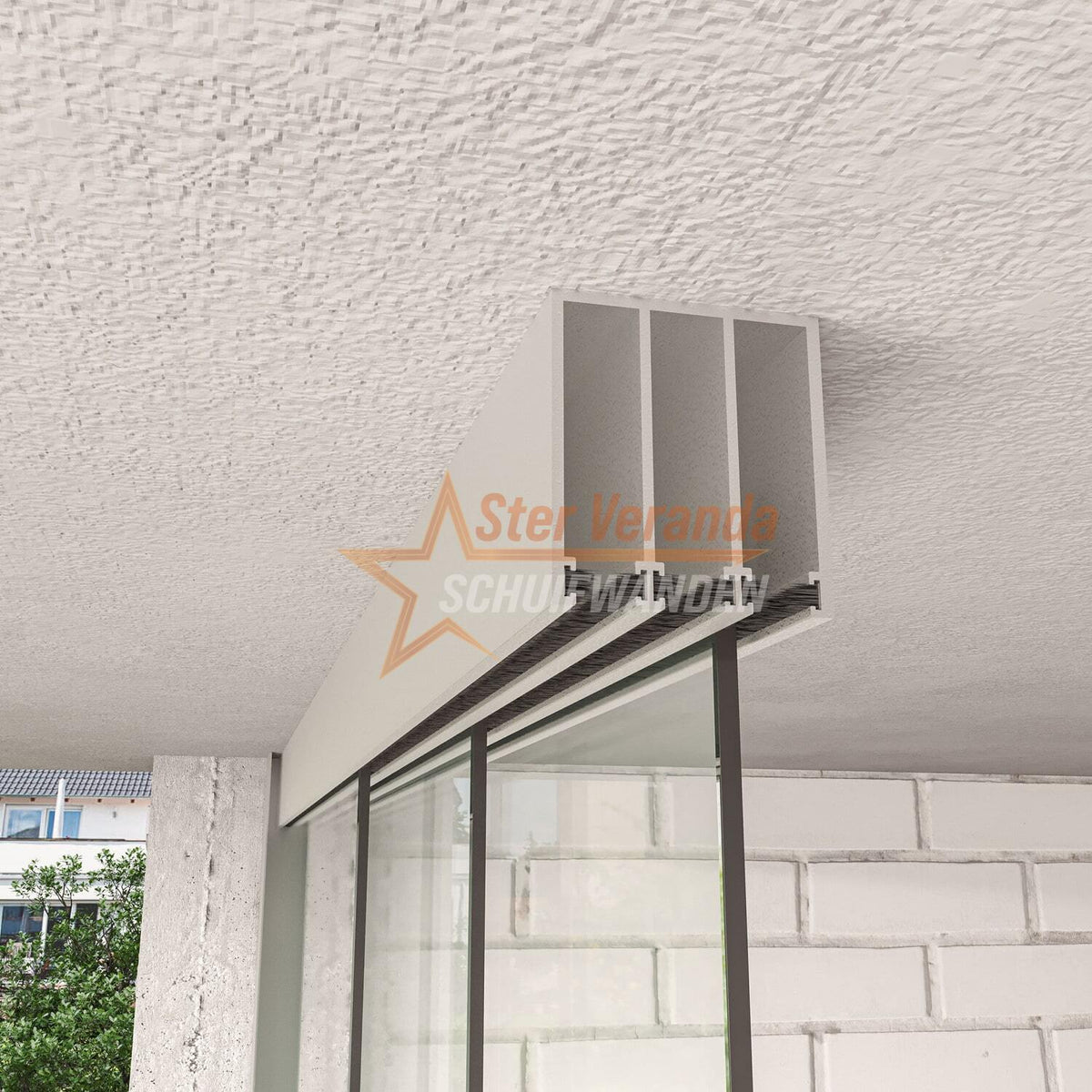 3-Rail Glazen Schuifwand tot 2820 mm breed (3x 960mm glas)