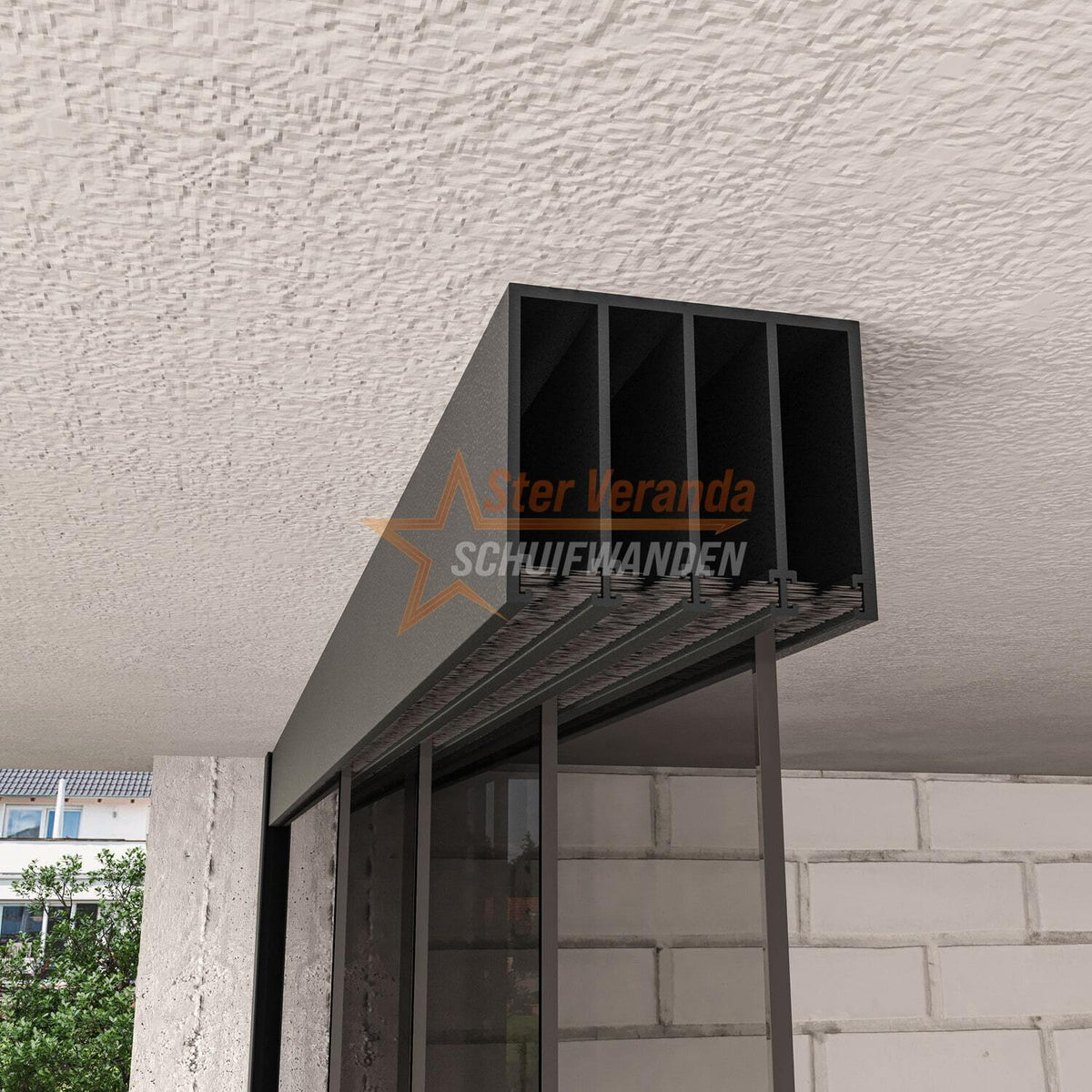 4-Rail Glazen Schuifwand tot 4030 mm breed (4x 1030mm glas)