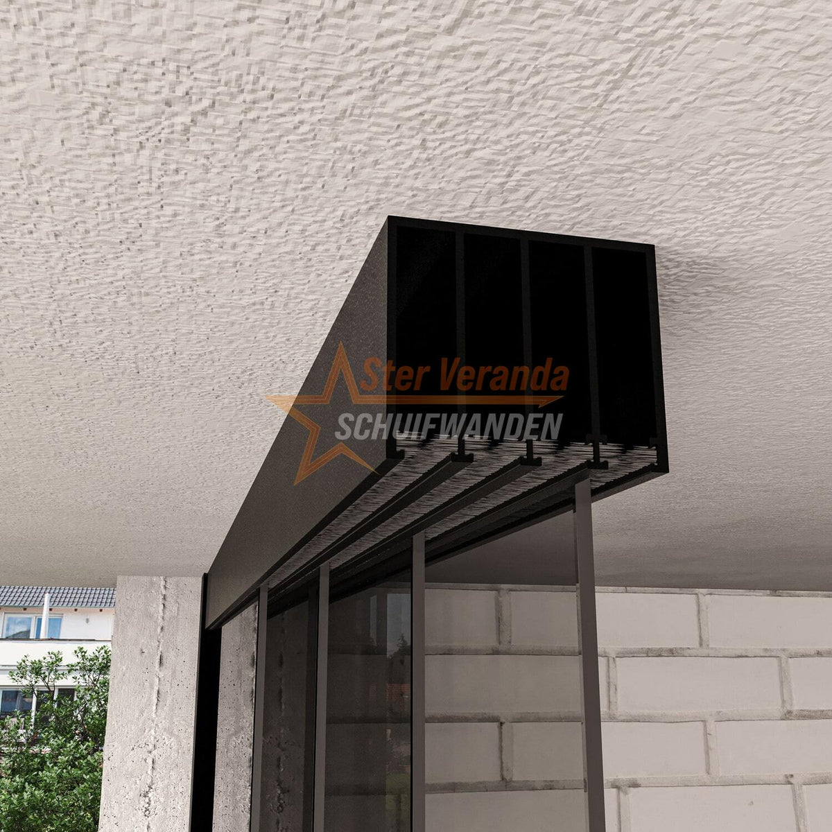 4-Rail Glazen Schuifwand tot 4030 mm breed (4x 1030mm glas)