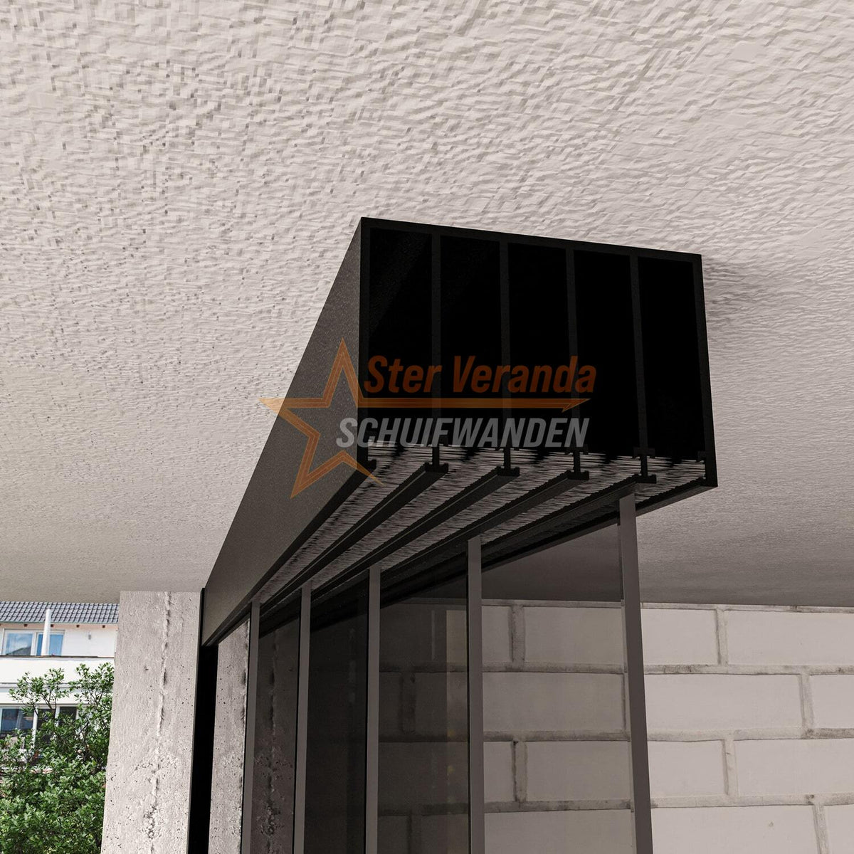 5-Rail Glazen Schuifwand tot 3980 mm breed (5x 820mm glas)