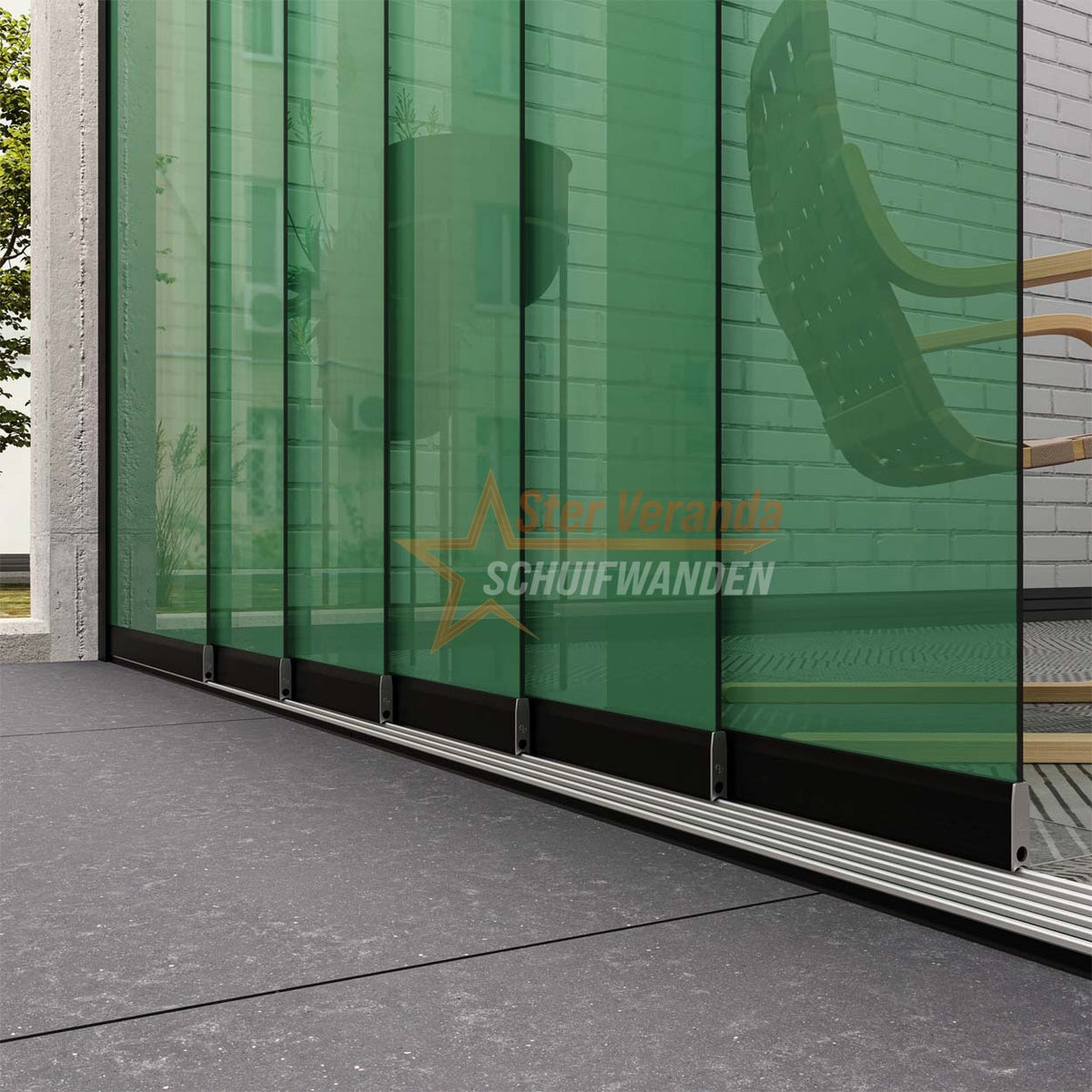 7-Rail Glazen Schuifwand tot 6120 mm breed