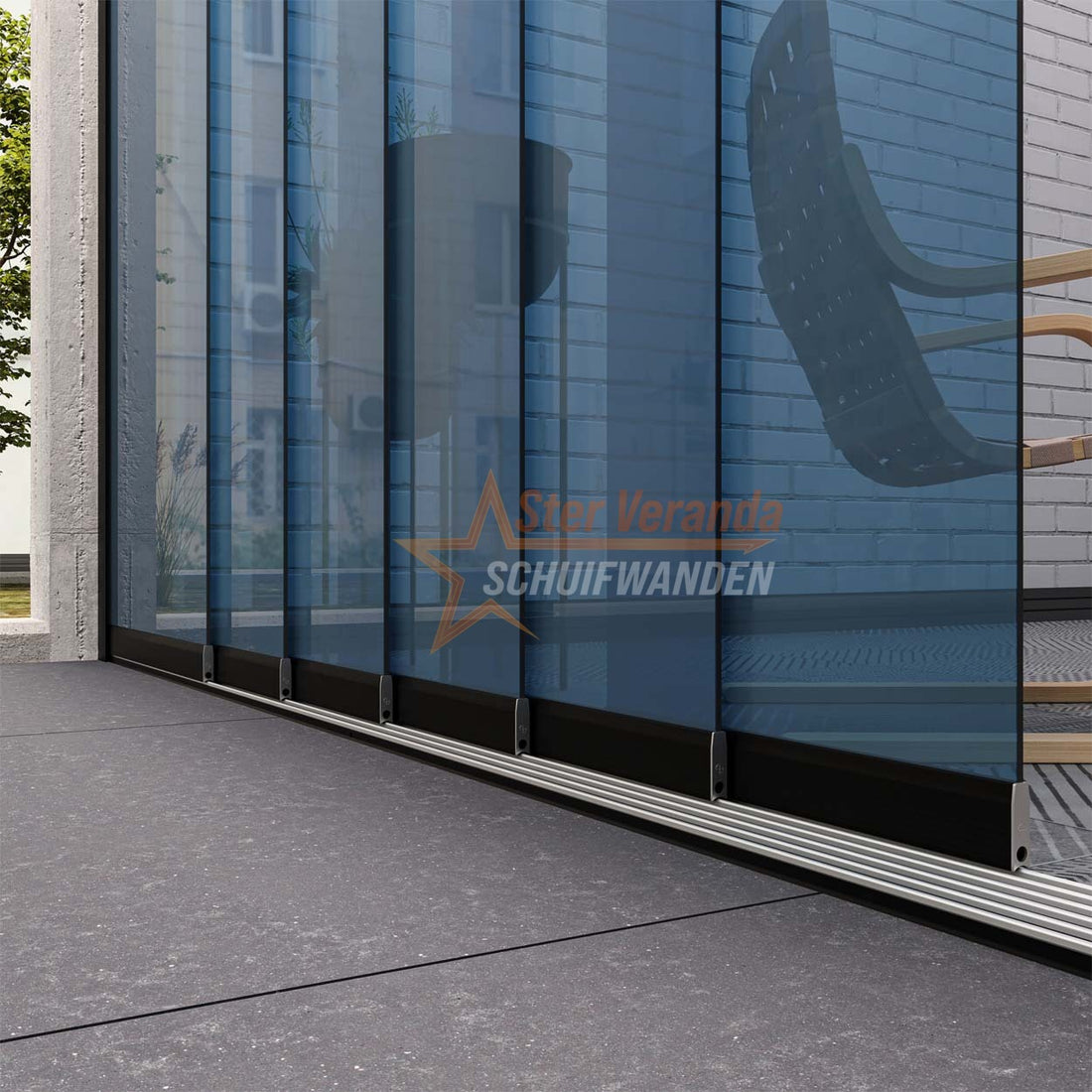 7-Rail Glazen Schuifwand tot 7000 mm breed