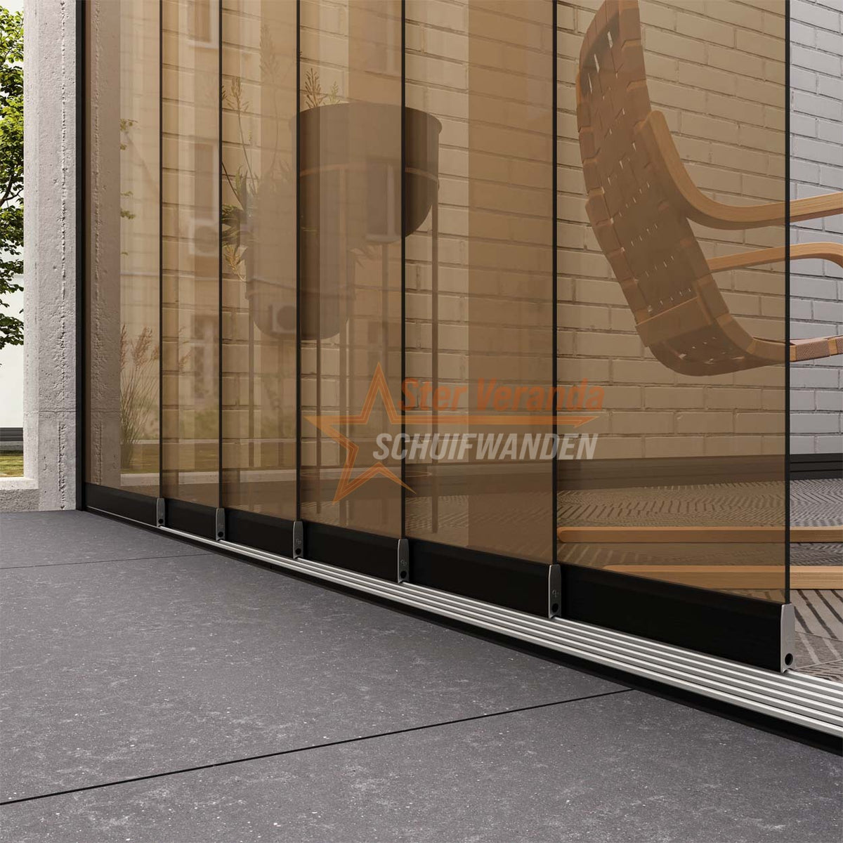 7-Rail Glazen Schuifwand tot 6120 mm breed