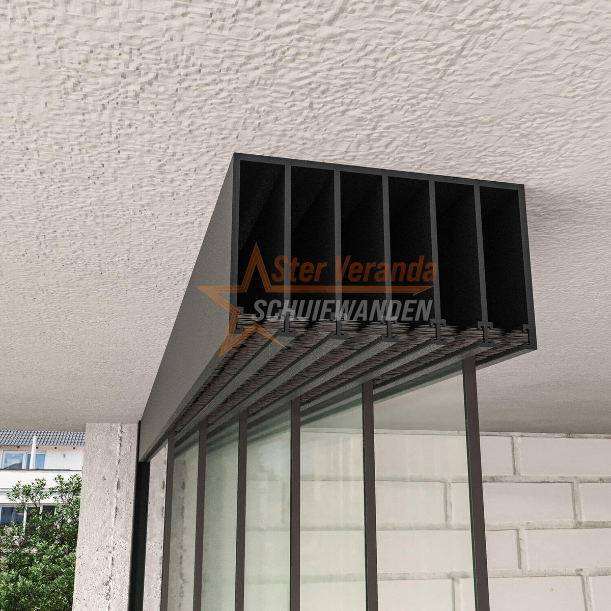 6-Rail Glazen Schuifwand tot 4770 mm breed (6x 820mm glas)