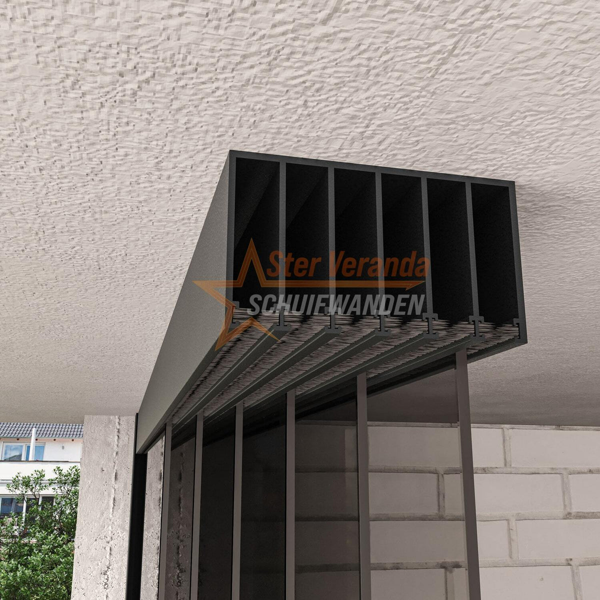 6-Rail Glazen Schuifwand tot 4770 mm breed (6x 820mm glas)